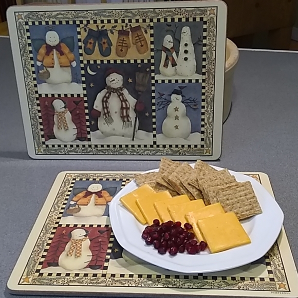 Pimpernel Other - 2 Old-fashion Snowmen trivet boards H012